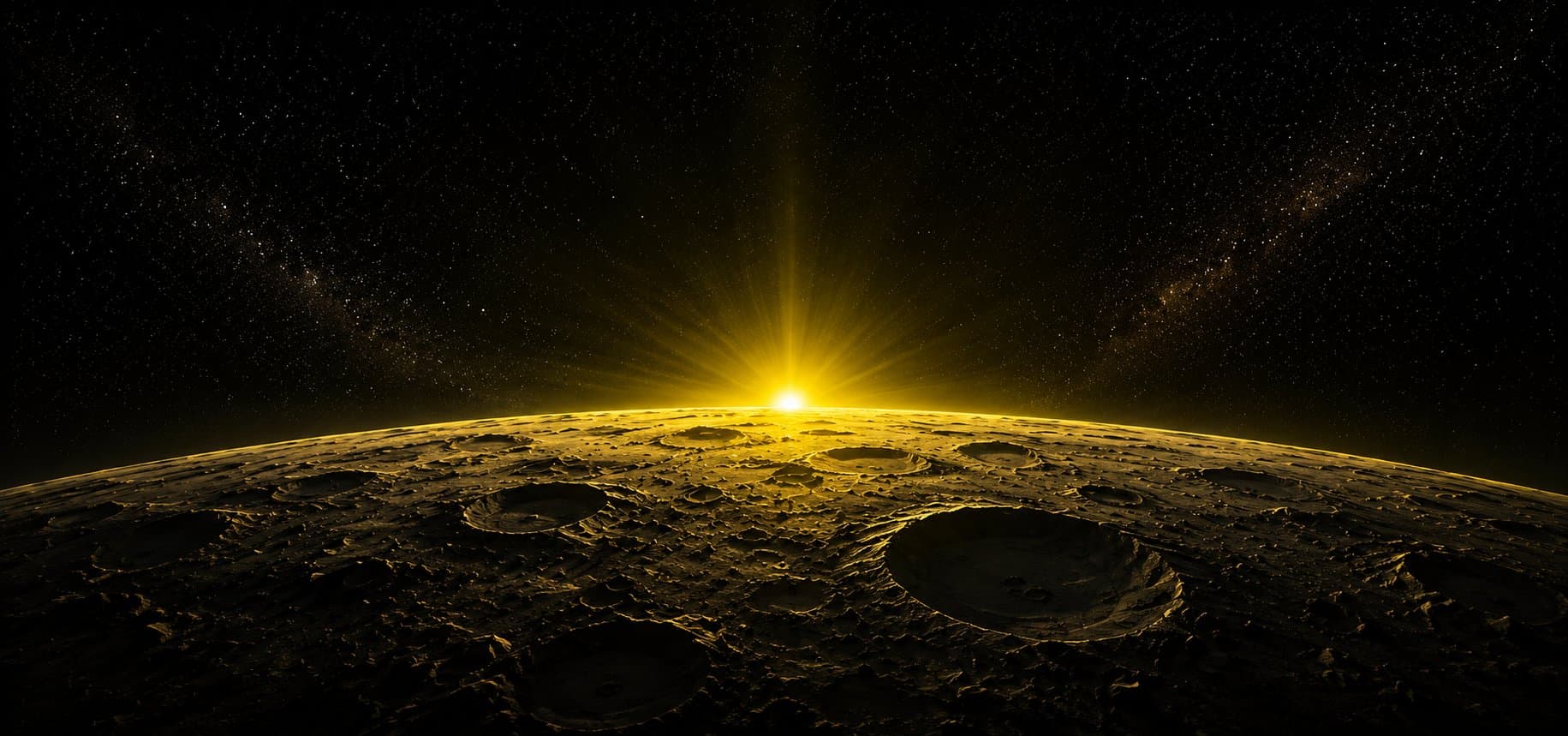 Lunar horizon sunrise
