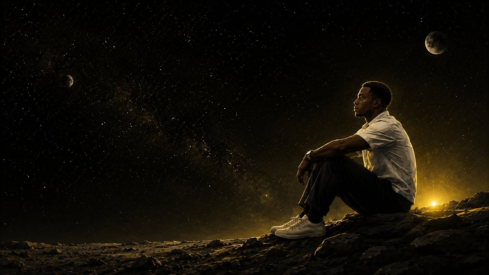 Darren gazing at the stars